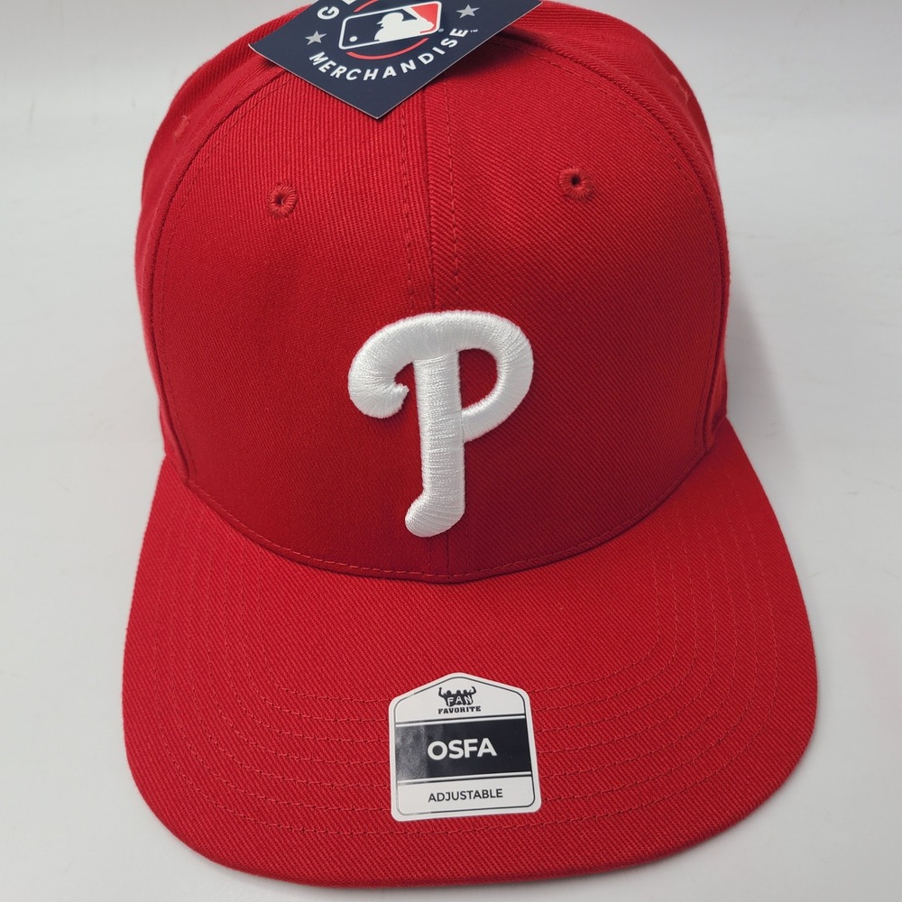 Philadelphia Phillies Hat Snapback Fan Favorite Red White‎ MLB Baseball Logo Men